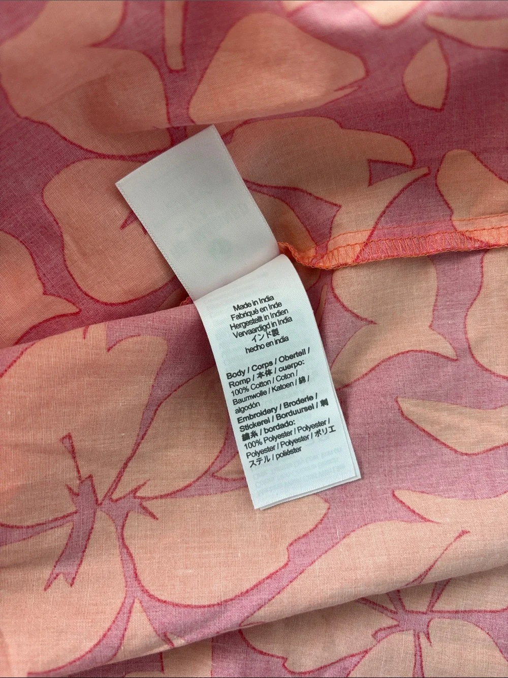 J. Crew Floral V-Neck Midi Dress in Orange & Pink